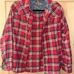 Jachs Girlfriend  Red Plaid Button-Up Shirt Photo 0