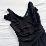 Ralph Lauren Lauren  Women's Solid Black Faux Wrap Jumpsuit Size 2 Photo 1