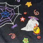 Tiara International Tiara Vintage Women’s Size XL Black Orange Candy Corn Ghosts Halloween Sweater Photo 8