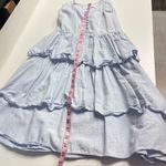 ZARA Imperfect  dress tiered ruffle mini baby doll dress faux pearl front buttons Photo 5