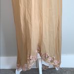 Victoria's Secret Victoria’s Secret Nude Embroidered Silk Maxi Slip Photo 4