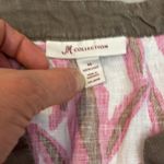 JM Collection 100% Linen Pink, Brown & White Abstract Print Tunic Size 14 Photo 6