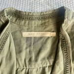 Max jeans  Womens Small Vest Top Sleeveless Olive Green Woven‎ Open Cinch Waist Photo 2