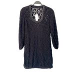 White House | Black Market NEW WHBM 3/4 Sleeve Open Knit Embellished Beaded Tunic Sweater Top Size Medium Photo 3