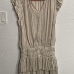 Current Air los angeles Zoey Pleated Skirt Mini Dress in ecru beige size Large Photo 7
