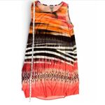 Chico's Size 2 Large Sleeveless Swing Dress Abstract Geometric Print Stretchy Photo 3