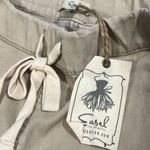 easel  small tan drawstring skinny pants with zipper on leg 10" rise 26.5" inseam Photo 3