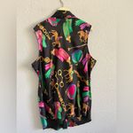 Ralph Lauren Vintage 90's Lauren  Equestrian Blouse Size 22W Neck Tie Horse Race Photo 2