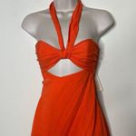 Mara Hoffman NWT Paula cutout linen-blend midi dress in orange papaya 00 Photo 8