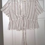 Boutique Striped Tie Front Top Photo 0