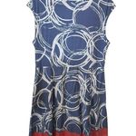 Krimson Klover Blue & White With Coral Hem Trim Cotton Blend Size XL Dress. Photo 4