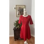 Black Swan Women Red Dress M Exposed Zipper Fit & Flare Short Sleeve Preppy Photo 1