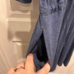 L.L.Bean Women's Henley Blue Knit Long Sleeve Drawstring Waist Shirt Dress Large Photo 3