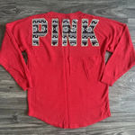 PINK - Victoria's Secret Victoria’s‎ Secret Pink Long Sleeve Christmas Sweater Spirit Jersey Red Small Photo 6