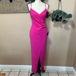 Sweetest Admirer Magenta Ruched Surplice Maxi Dress Pink Photo 2