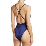 Maaji  Safari Plunge Reversible One-Piece Swimsuit Stripe/Solid, Blue New w/Tag Photo 8