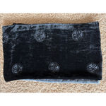 Traditional Craft Silk Black Gray Velvet Geometric Abstract Scarf Neck Wrap Photo 7
