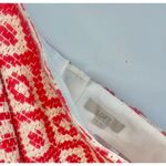 Loft  00 Textured Geo Jacquard Shift Skirt Ivory & Blood Orange shimmer detail​ Photo 2