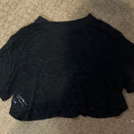 Lululemon  Women’s Black Sheer Animal Print Crop Top Short Sleeve Photo 0