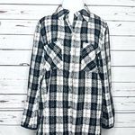 ZARA Black & White Plaid Soft Tweed Shacket Shirt Jacket Women’s Size Medium Photo 0