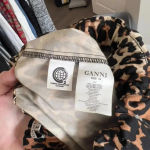 Ganni 987  Leopard Print Jumpsuit Size 34 Color Cream Brown Photo 5