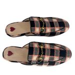 Gucci Tweed Calfskin Trim Damier Princetown Slippers Black Pink Multicolor Photo 6