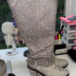Dolls Kill  Glittering Silver Ankle Boots Photo 0
