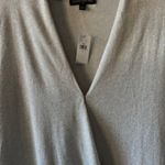 Banana Republic L Silver Sweater Metallic Glitter Long Sleeve V Neck Holiday NWT Photo 3