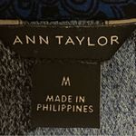 Ann Taylor black shirt dress with royal blue peacocks throughout Size Medium EUC Photo 9