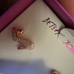 Betsey Johnson  rose gold and drusy high heel shoe stud earrings Photo 0