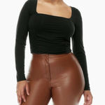 Aritzia  Wilfred Lydia Ruched Long Sleeve Top Sz XS‎ Photo 0