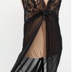 Black Lace Lingerie Gown Halter Sheer Mesh Lace Maxi Dark Romantic Sexy Size XS Photo 3