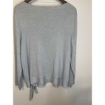 Chico's  Sparkle Boat Nk Side Tie‎ Pullover Silver Lurex Heather Size 3/XL 16 NWT Photo 1