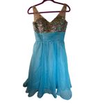 Grace Karin  Blue Jeweled Cocktail Dress - Size 2 Photo 1