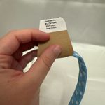 Handmade  Blue and White Polka Dot Wristlet Keychain with White Pompom Photo 6