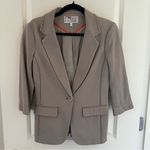 Yoana Baraschi Anthropologie Knit Silk-Lined Blazer Taupe | S Photo 0