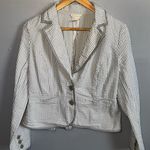 Sandro Paris Women's Jacket 100% Cotton Grey And White Seersucker Size M GUC Photo 1