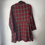 Fancyinn NWOT Red Plaid Long Sleeve Button Front Shirt Dress Flannel Tunic M Photo 5