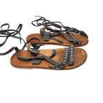 Charles by Charles David  Gray Leather Strappy Steeler Gladiator Sandals Size 6 Photo 1