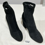 Madden Girl Woman’s  Black Fabric 9m Side Zip Block Heel Ankle Bootie Photo 0