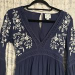 Francesca's  Navy Blue Floral Embroidery Dress Size XXS Photo 1