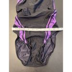 Speedo Women's Cut Out Back Bathing Suit One Piece Swimsuit Black Purple Size 6 Photo 2