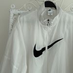 Nike Sportswear Essential Woven Jacket Womens XL White Black Windrunner Swoosh Photo 1