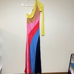 STAUD Serena One Shoulder Multi Color Long Dress Medium Photo 1