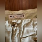 ZARA Light Green Denim High-Waisted
Cropped Wide-Leg Jeans Size 4 Photo 7