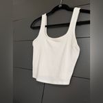 destined  Basic White Ribbed Women’s Tank Top Sz Small EUC Photo 1