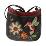 Chala Crescent Crossbody/Shoulder Bag Adjustable Strap Hummingbird Appliqué Photo 0