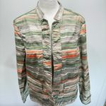 Chico's Chico’s Open Front Jacket Long Sleeve Ruched Trim Jewel Tone Cottagecore 1/M NEW Photo 3