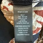 Patchwork Floral Boho Blouse Balloon Sleeve Tie Neck Oversized Fit Women’s Small Blue Photo 7