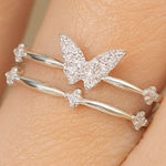 Antian Accessories™ Silver Butterfly Adjustable Ring Size 5 Photo 0
